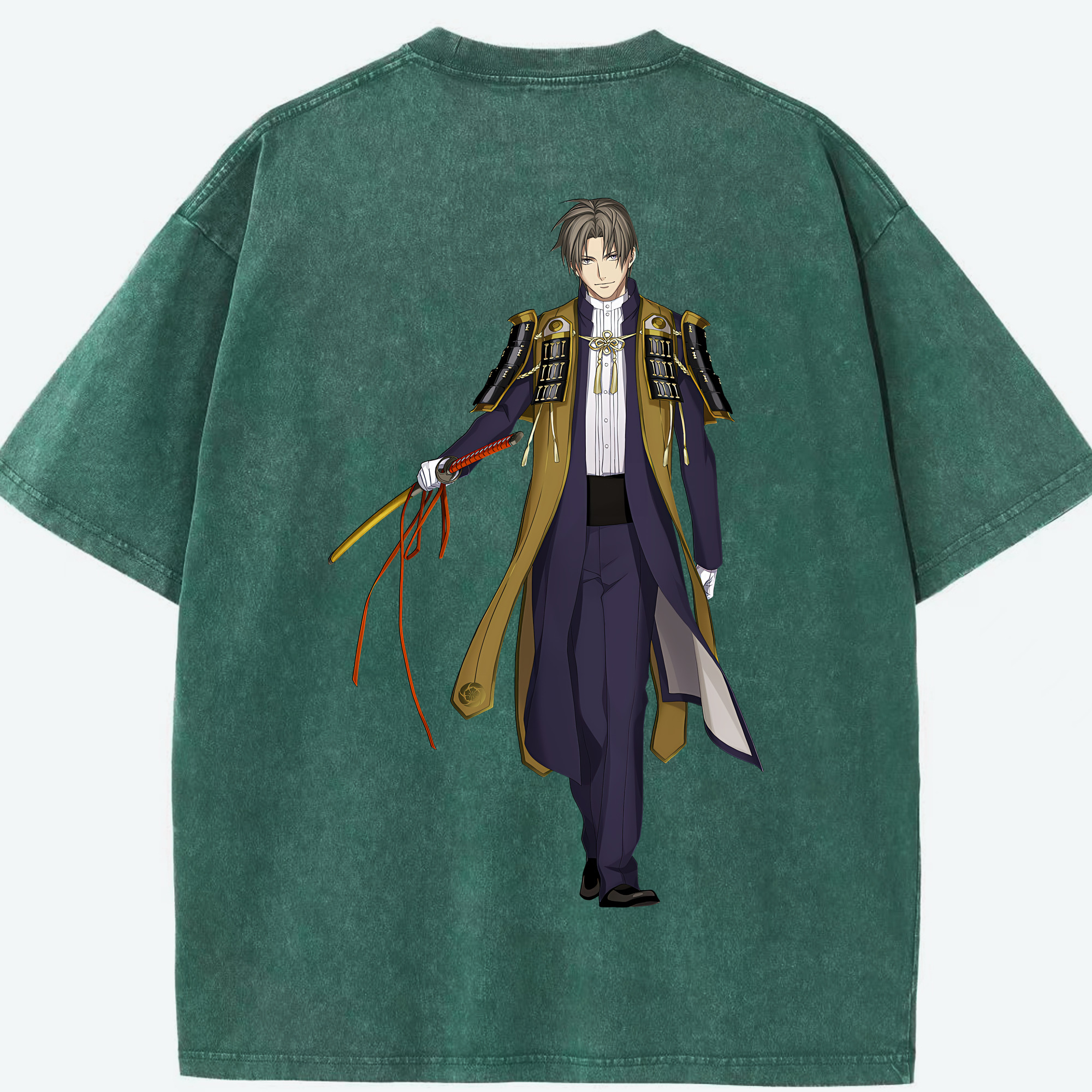 （画像用） 刀剣乱舞 Touken Ranbu 綿100% ヴィンテージ風 半袖Tシャツ（背面プリント）